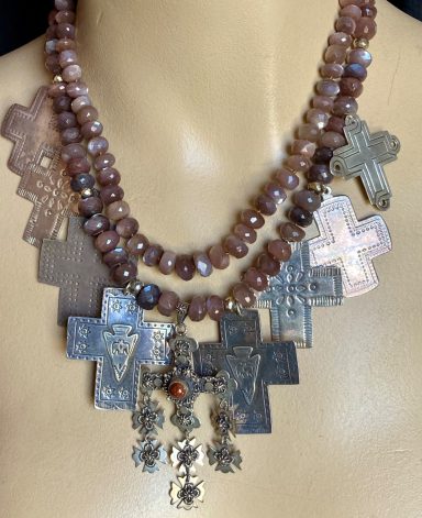 Assorted crosses with moonstone
